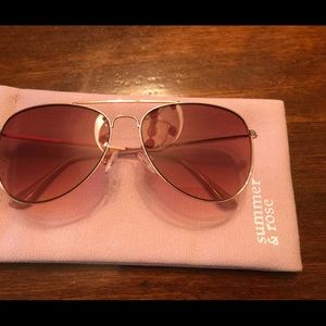 Summer & Rose Kay Aviator Sunglasses-Pink Lenses